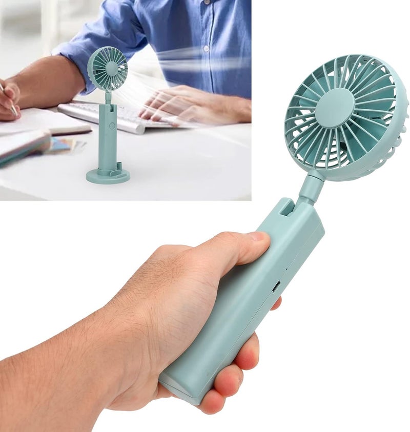 woobles Handheld Mini Fan, Portable Hand Fan, 3 Speed Wind Adjustment Small Pocket Fan, USB Rechargeable Fan with Cosmetic Mirror Phone Holder for Office - Image 5
